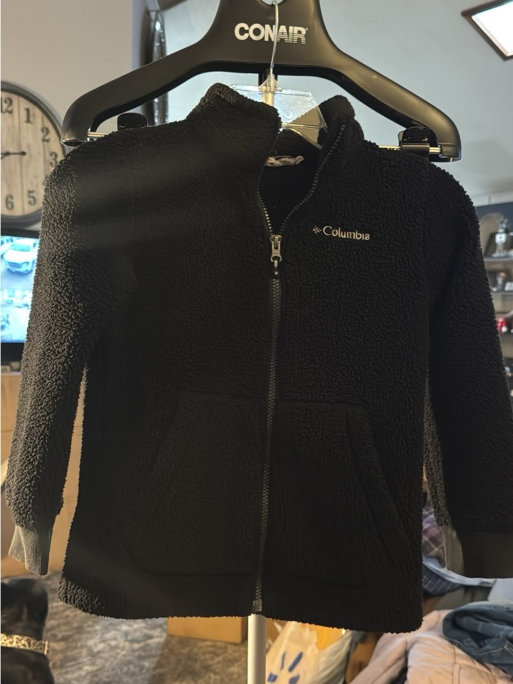 Columbia Kids Black Sherpa Full-Zip Hoodie#179